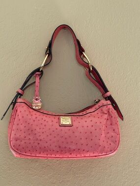 Dooney & Bourke Pink Ostrich-Embossed Shoulder Bag